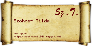 Szohner Tilda névjegykártya